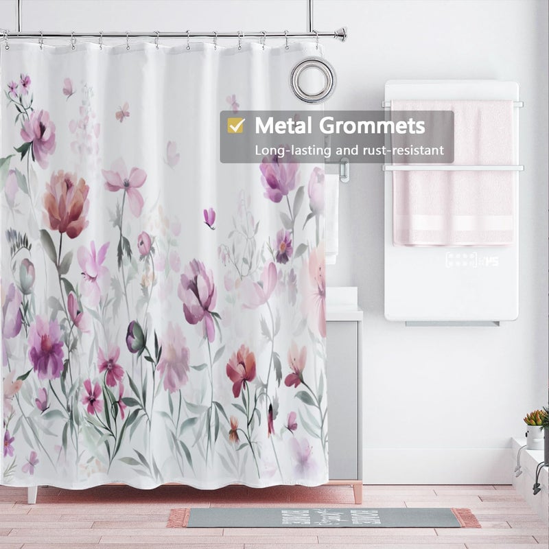 LLSCL Fabric Shower Curtain Liner with Magnets, Waterproof Hotel Quality, 72 x 72 Machine Washable - Image 2